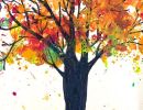 Kaylee Perryman St Mary's Myrtleford Year 4      Autumn Tree     Greylead, Marker, Wax Crayon, Melted Wax Crayon