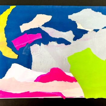 Sophie Garvey St Mary's Rushworth Year 4      Torn Paper Mountains     Paper, PVA Glue