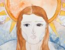 Marisa Mann Notre Dame College Shepparton Year 11      Self Portrait     Paper, Watercolour, Felt Pens