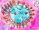 Ella Fisher St Mary's Rutherglen Year 4      Peace     Pencil, Texta, Watercolour      We all need to love one and other no matter what colour our skin is. We speak gracefully to all. I chose to use pink and purple in my background as they represent love 