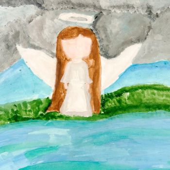 Imogen Collier St Joseph's Kerang Year 6      The Graceful Angel     Greylead, Paper, Watercolour      My artwork is a painting of an angel watching over people and making sure they are being nice and respectful. My piece meets the theme because the angel