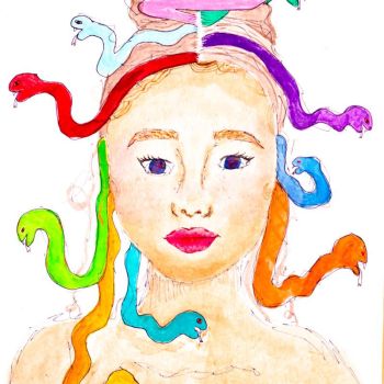 Lilly Perry FCJ College Benalla Year 11      Sentimental Sorrow     Water colour on paper      Sentimental Sorrow invites viewers to contemplate the stories written in the lines, creases, and expressions of people’s faces. It celebrates the beauty of our 
