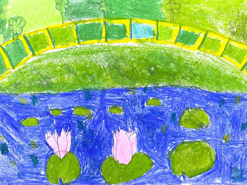 Jolie Carr St Monica's Wodonga Prep      Monet's Garden     Oil Pastel